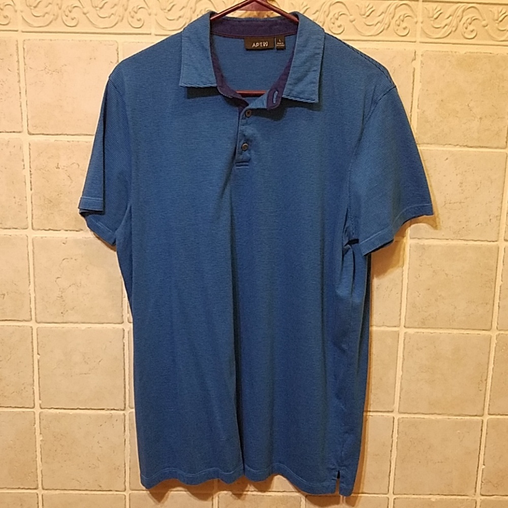 Apt. 9 Men's Blue Striped Polo